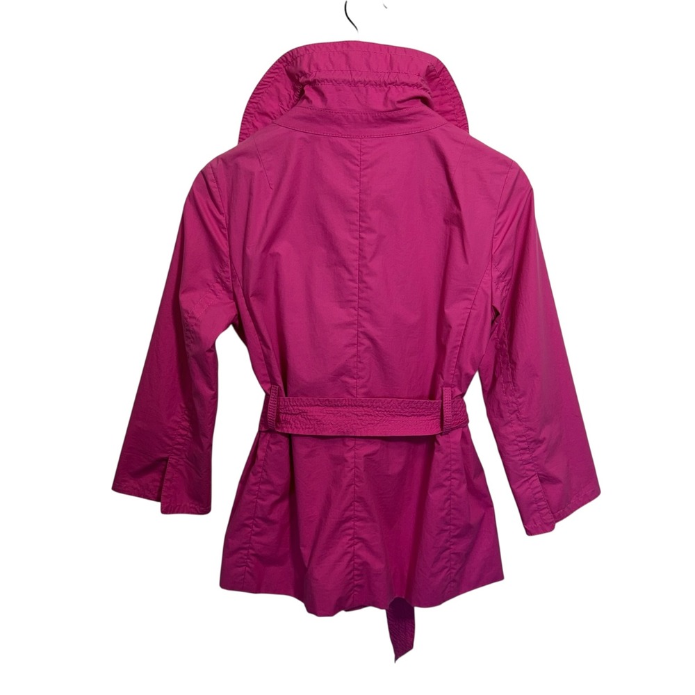 J Crew Pink Lightweight Belted Short Trench Coat Jacket Women Size 4 - Picture 2 of 10